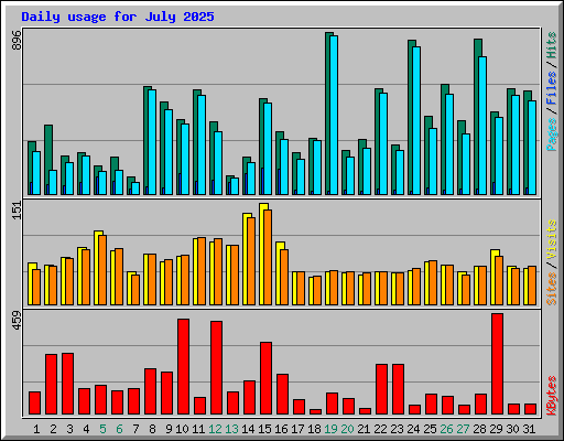 Daily usage for July 2025
