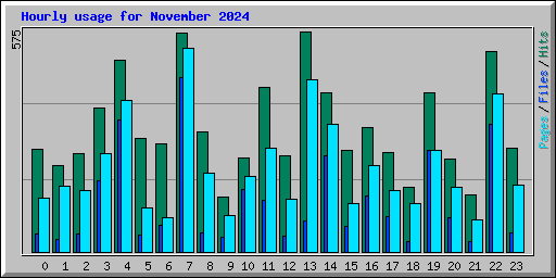 Hourly usage for November 2024