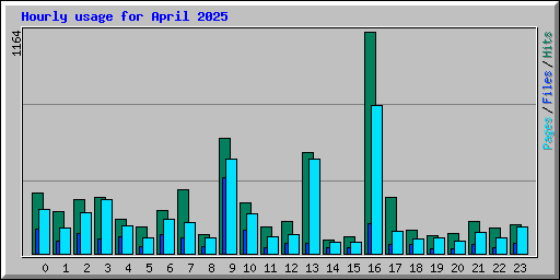 Hourly usage for April 2025