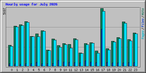 Hourly usage for July 2026